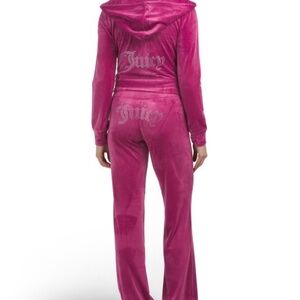 NEW! JUICY COUTURE Velour OG Bling Tracksuit Set in Fuchsia Pink Size L